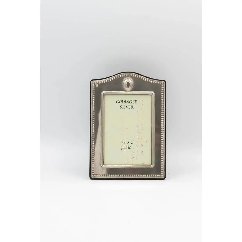 Vintage Godinger Silver Art Co Beaded Arch Picture Frame 3.5x5 Tabletop Decor